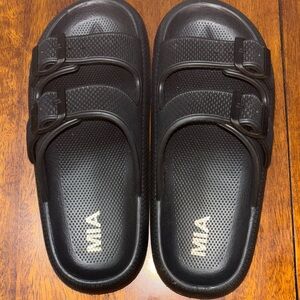 MIA Double Strap Black Sandals